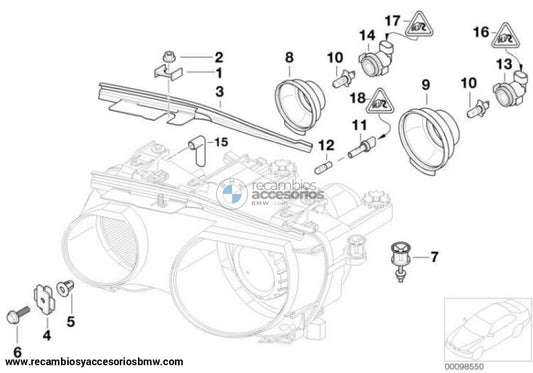 Portalámparas Luz De Carretera Para Bmw E46. Original Recambios