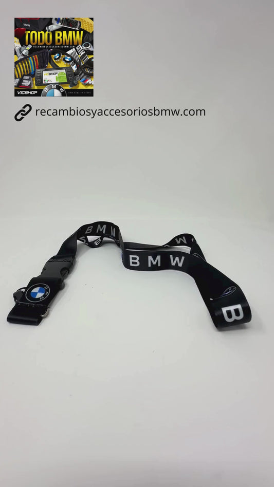 Lanyard Llavero BMW con Cierre de Seguridad y Gancho Metálico