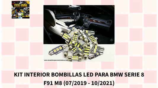 Kit interior bombillas LED para BMW Serie 8 F91 M8 (07/2019 - 10/2021) by@Outfy