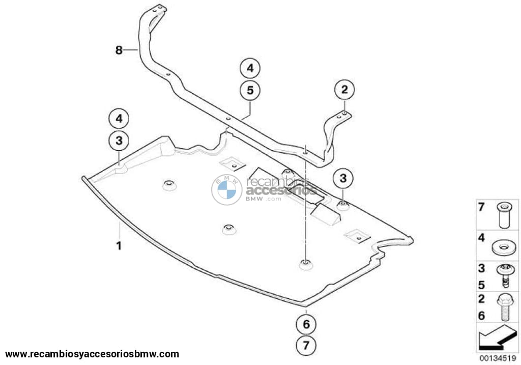 Protección Inferior Delantera Para Bmw E60 E61. Original Recambios