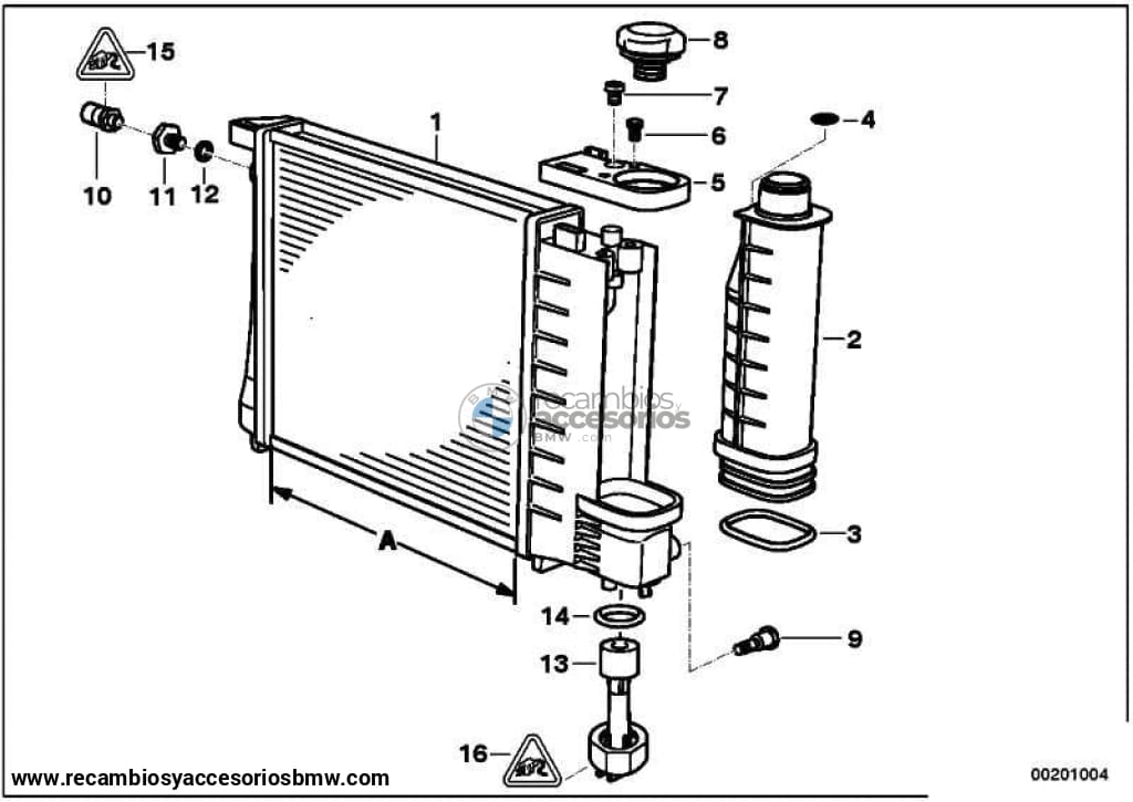 Radiador A=440Mm Para Bmw E36 E34. Original Recambios