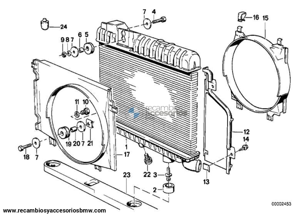 Radiador Enfriador De Agua Con Enfriador Aceite Transmisión Para Bmw E30 . Original Recambios