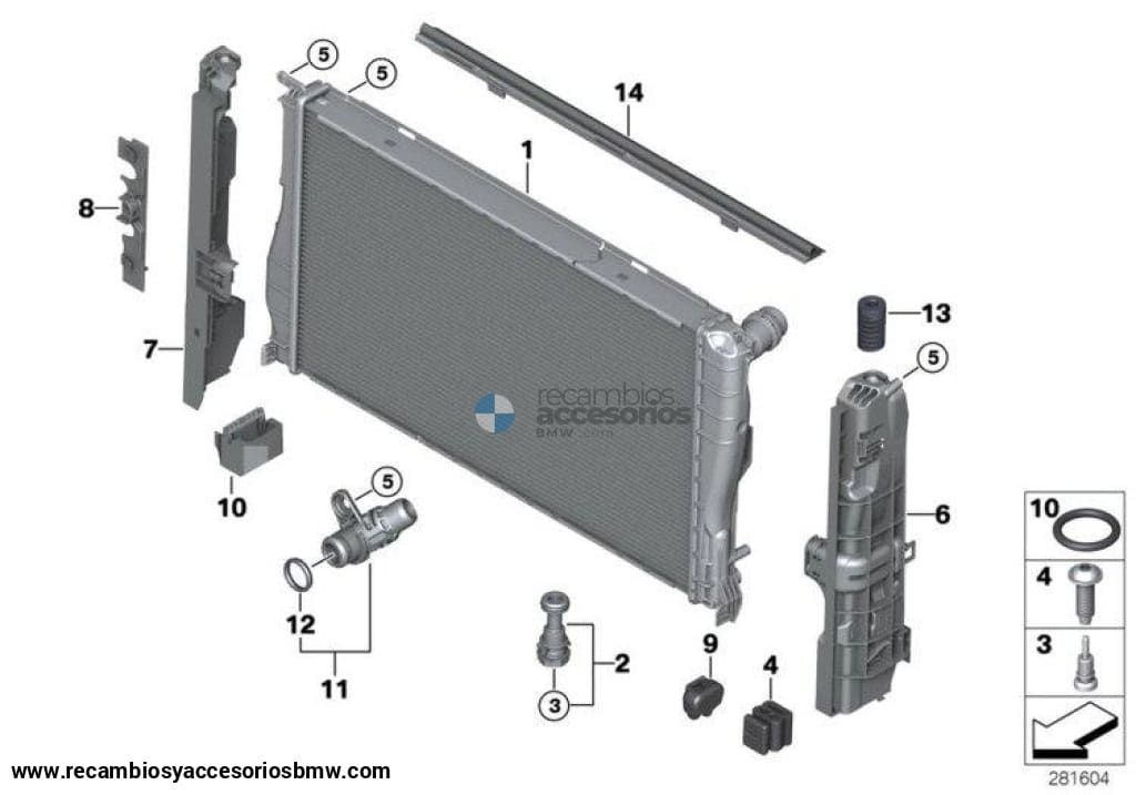 Radiador Original De Bmw Para E90 E91 E92 E82 E88 E89 E93 E84 E89. Original Recambios