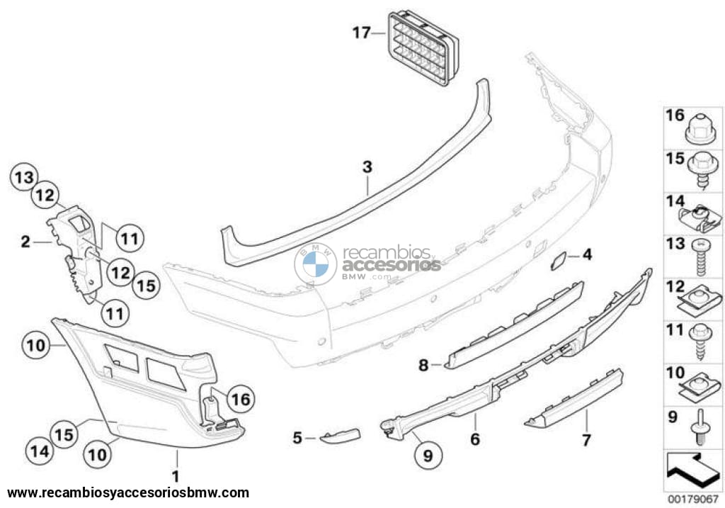 Reflector Inferior Parachoques Trasero Para Bmw E83 Lci. Original Recambios