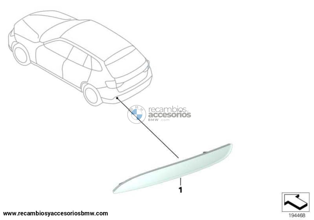 Reflector Reflectante Parachoques Trasero Para Bmw E84 . Original Recambios