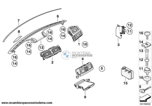 Rejilla Aire Fresco Pasajeros Traseros Para Bmw E70 E71. Original Recambios