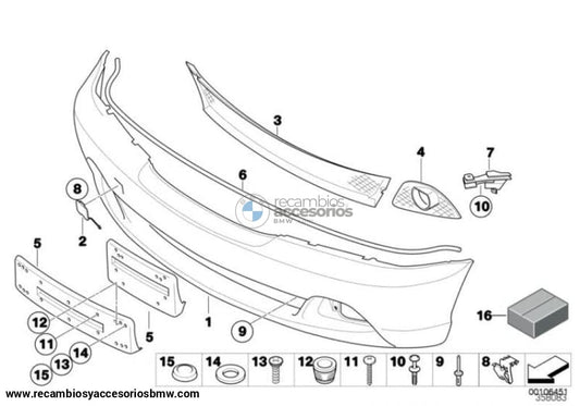 Rejilla Lateral Antiniebla Parachoques Normal Negro Para Bmw E46 Coupe Y Cabrio Serie 3. Original