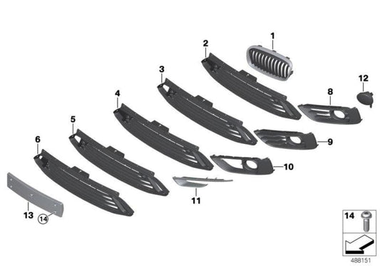 Rejilla Parachoques Centro Abierto Sport Line Para Bmw F45 (Active Tourer) F46 (Gran . Original Bmw.