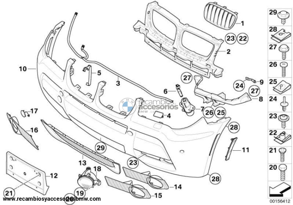 Rejilla Reja Inferior Parachoques Frontal M Para Bmw E83. Original Recambios