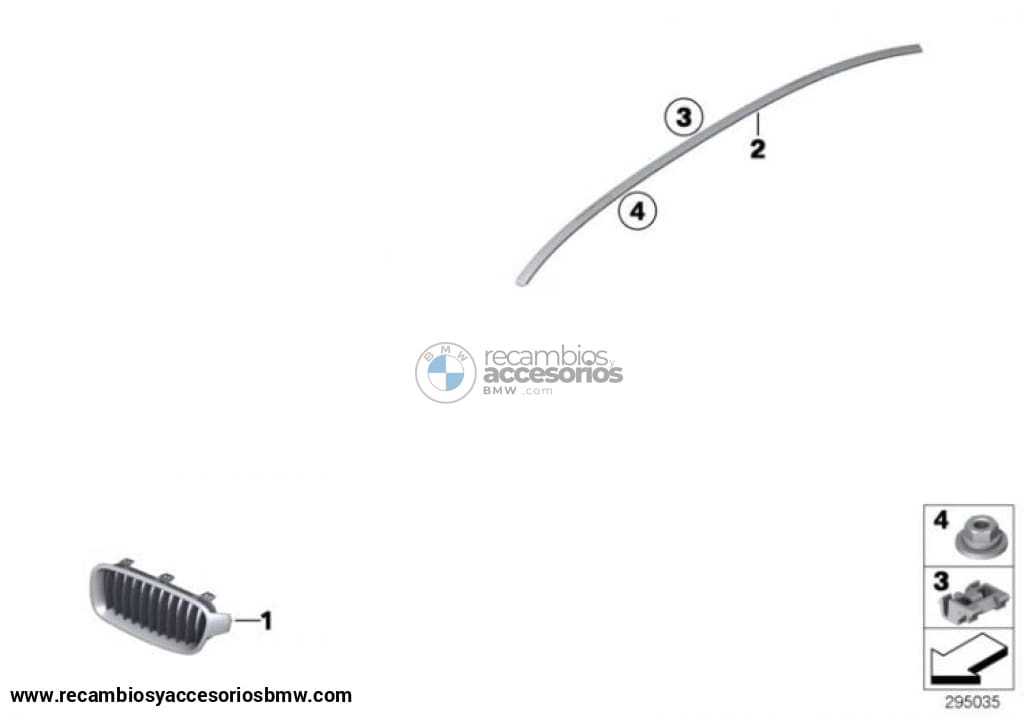 Rejilla Riñonera Delantera Sport Para Bmw F30 F31. Original Recambios