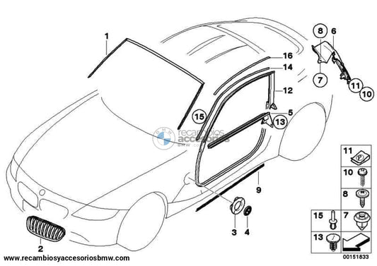 Rejillas Delanteras Riñoneras Para Bmw Z4 E85 E86 . Original Bmw. Recambios