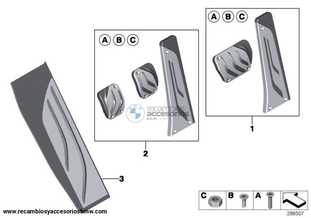 Reposapiés En Acero Inoxidable M Performance Para Bmw F25 Y F26. Original Recambios