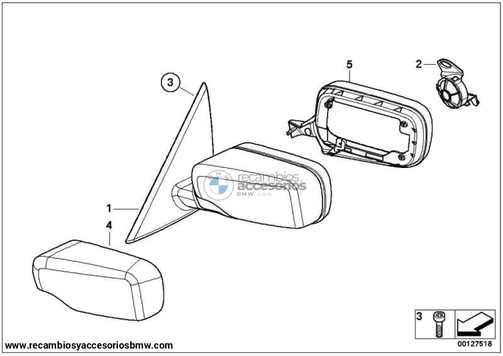 Retrovisor Exterior Calefactable Bus Memoria Para Bmw E46 . Original Bmw. Recambios