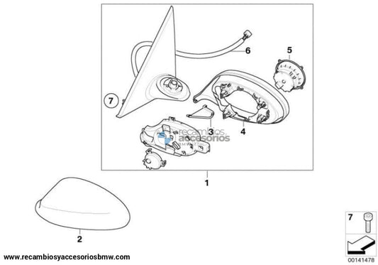 Retrovisor Exterior Calefactable Con Memoria Para Bmw E87. Original Recambios