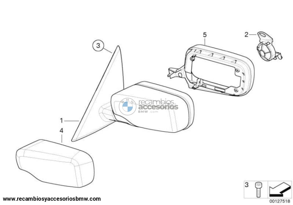 Retrovisor Exterior Calefactable Para Bmw E46 Compact. Original Recambios