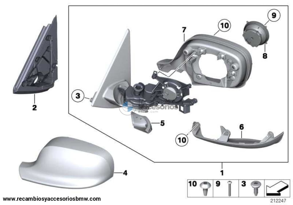 Retrovisor Exterior Calefactable Para Bmw X1 E84 . Original Bmw. Recambios