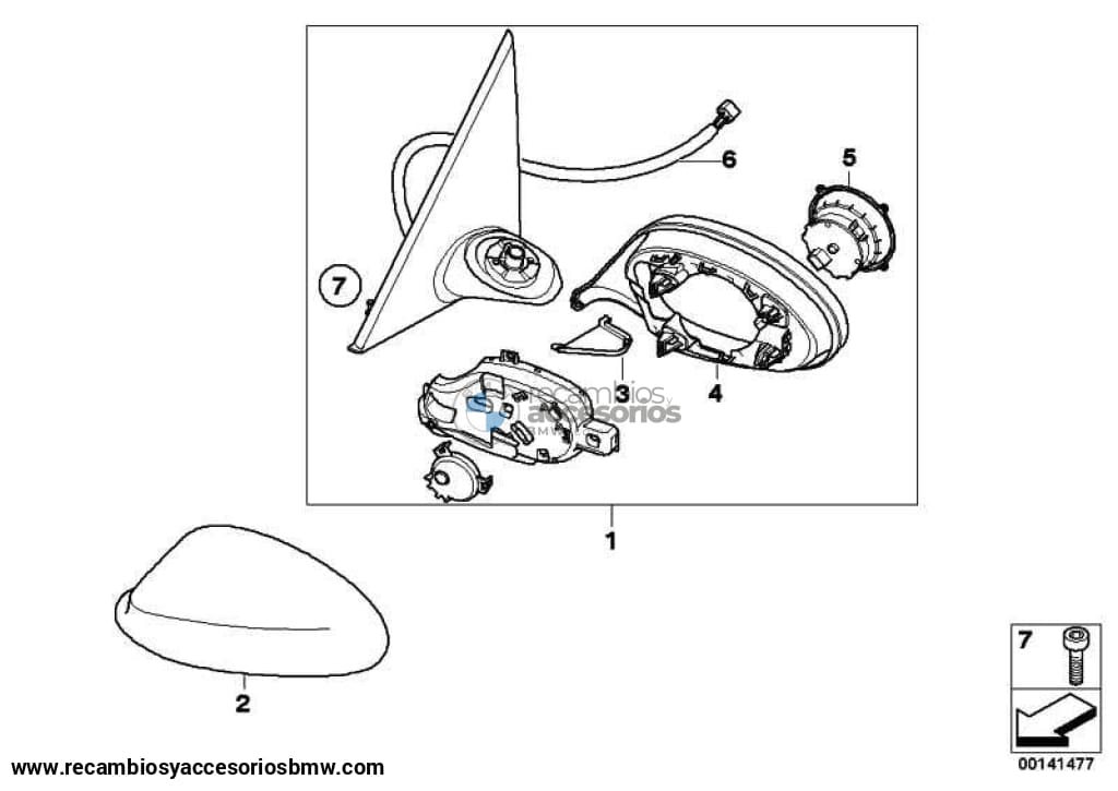 Retrovisor Exterior Con Calefacción. Para Bmw E87 . Original Recambios