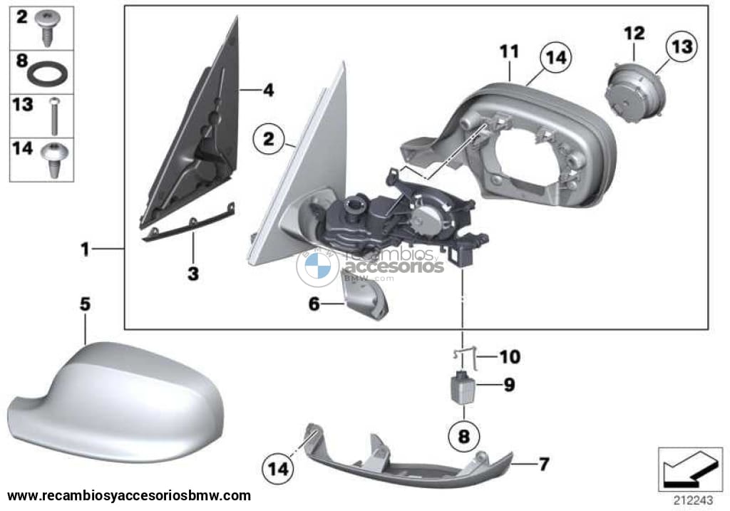 Retrovisor Exterior Térmico Izquierdo Para Bmw E83 X3 . Original Recambios