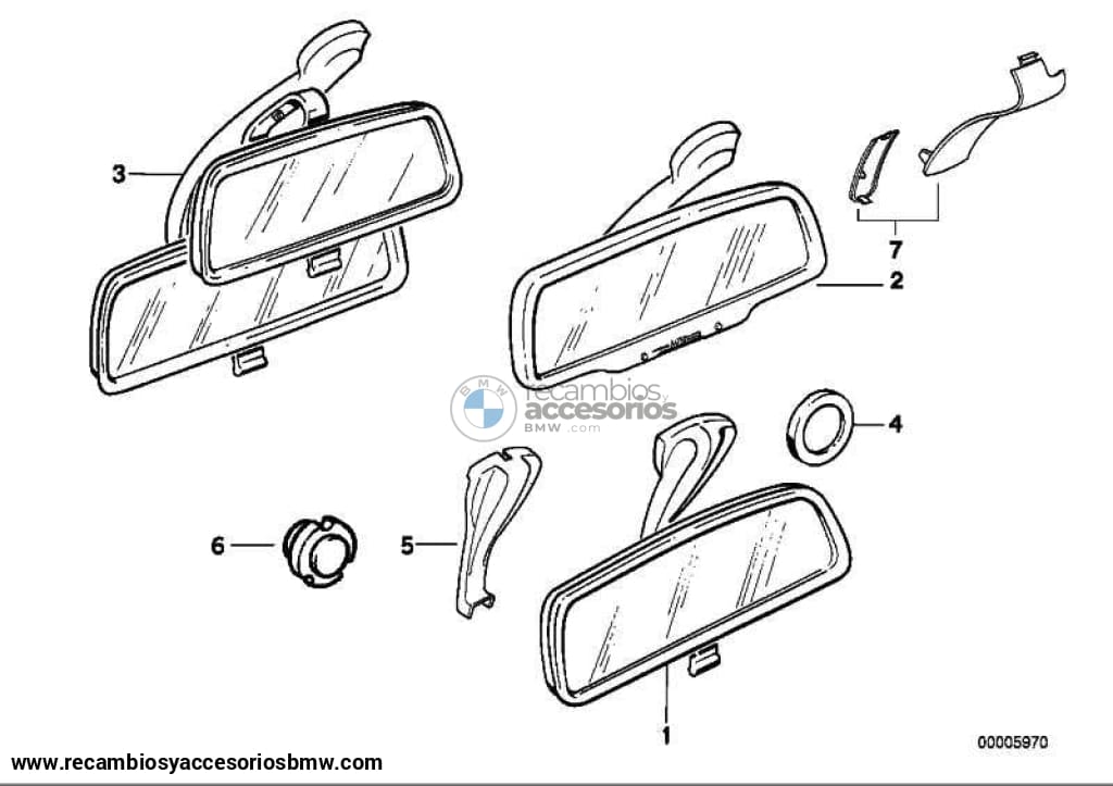 Retrovisor Interior Ec/Led Para Bmw E82 E36 E46 E90 E91 E92 E34 E39 E60 E61 E63 E32 E38 E65 E66 E67