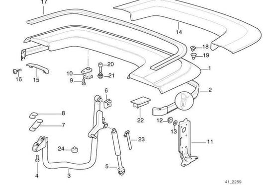 Revestimiento Derecho Negro Capota Cabrio Bmw E36. Original Recambios