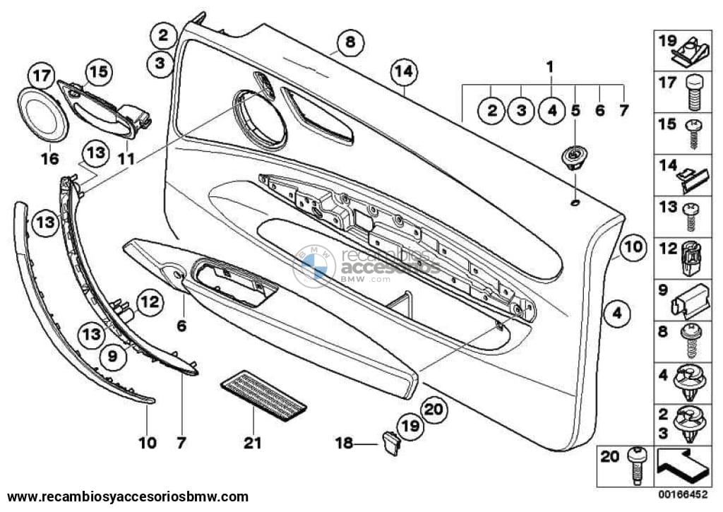 Revestimiento Panel Puerta Delantera Negro Para Bmw E81 E82 . Original Recambios