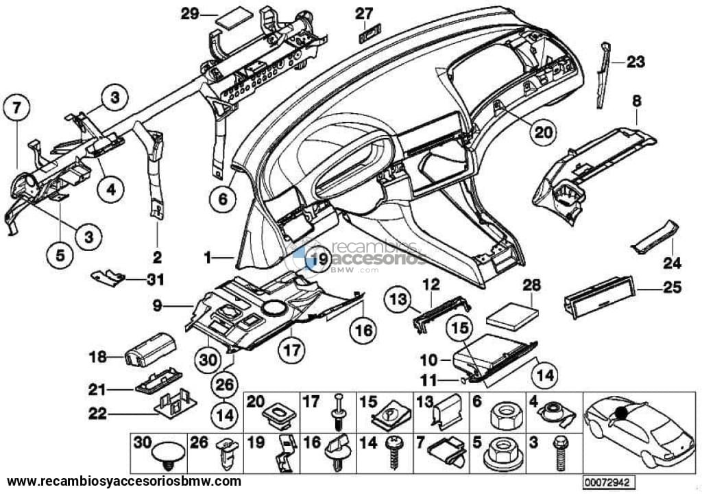 Revestimiento Tapa Superior Depales Para Bmw E46 . Original Bmw. Recambios