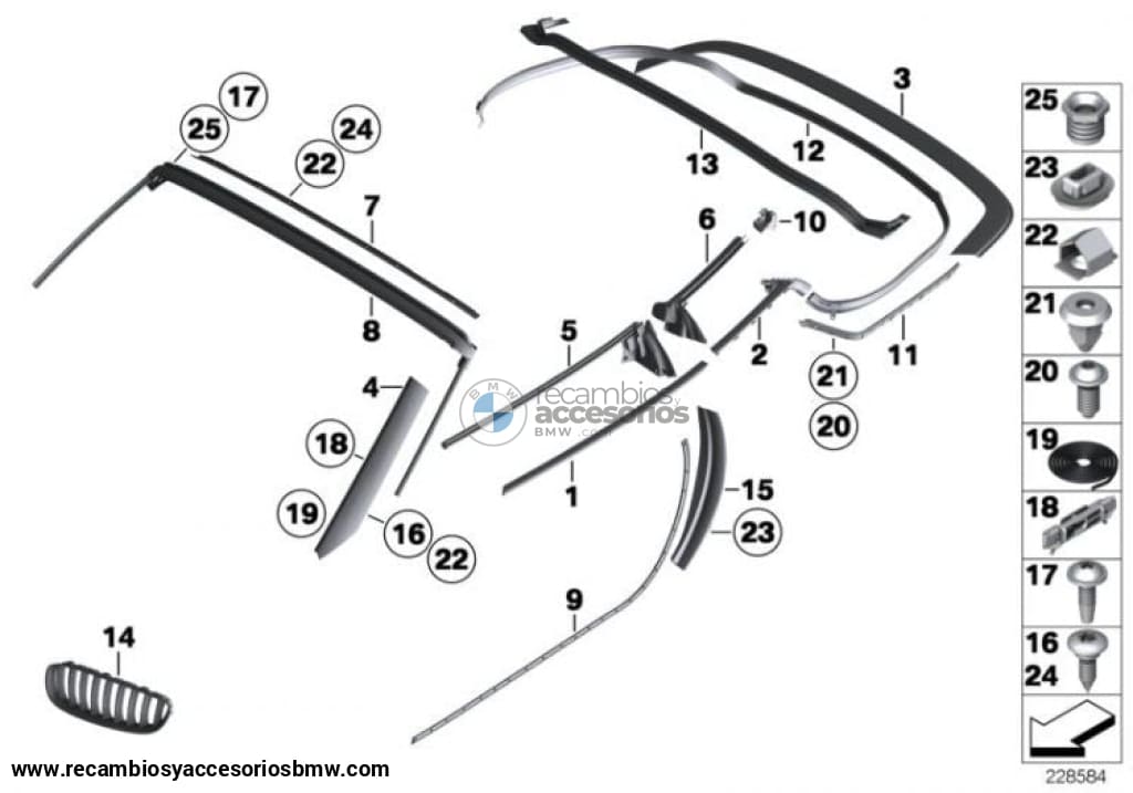 Riñonera Parrilla Alu Matt Para Bmw Z4 E89. Original Recambios