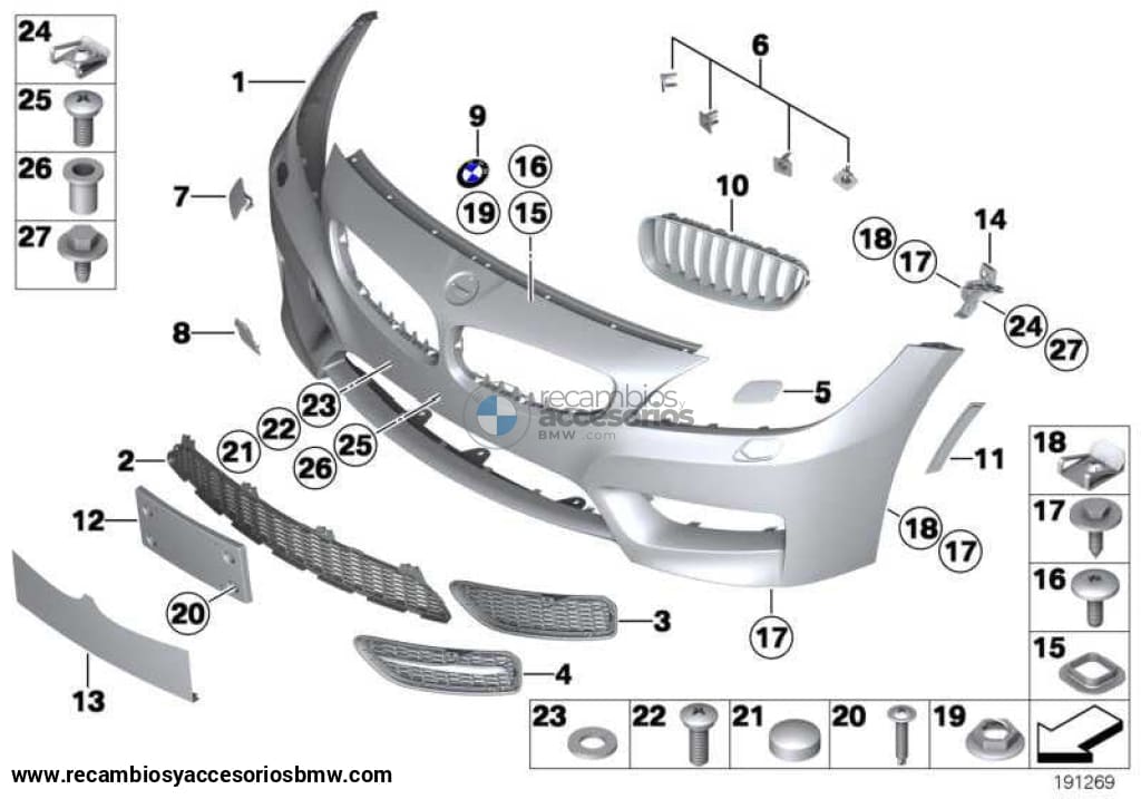 Riñonera Rejilla Decorativa Marco Cromado Para Bmw Z4 E89 . Original Bmw. Recambios