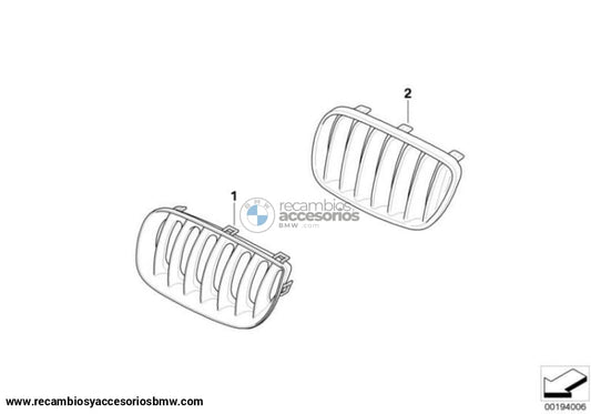 Riñonera Rejilla Delantera Graphitmetallic Para Bmw E83 Lci. Original Recambios