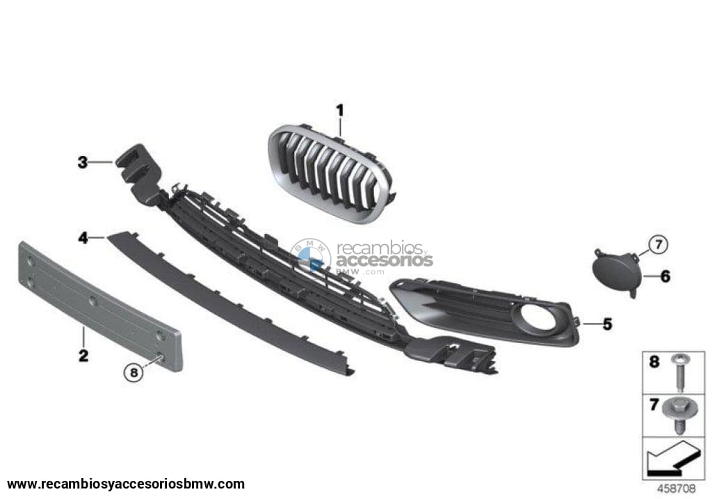 Riñoneras / Parrilla Delantera Basis Para Bmw F20 F21. Original Recambios