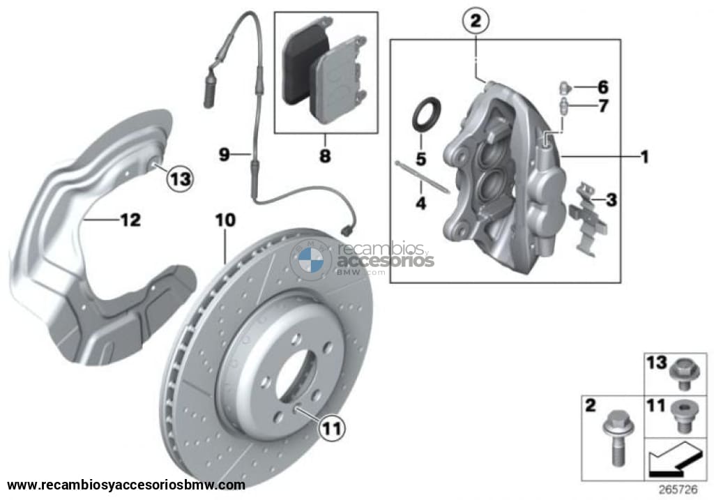 Sensor De Desgaste Pastillas Frenos Delantero Izquierdo Para Bmw F20 F30 F21 F31 F34 F32 F33 F22 F80