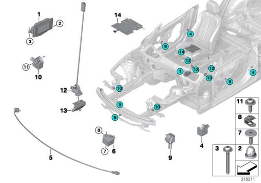 Sensor De Protección Peatones Lwl Para Bmw F22 . Original Recambios