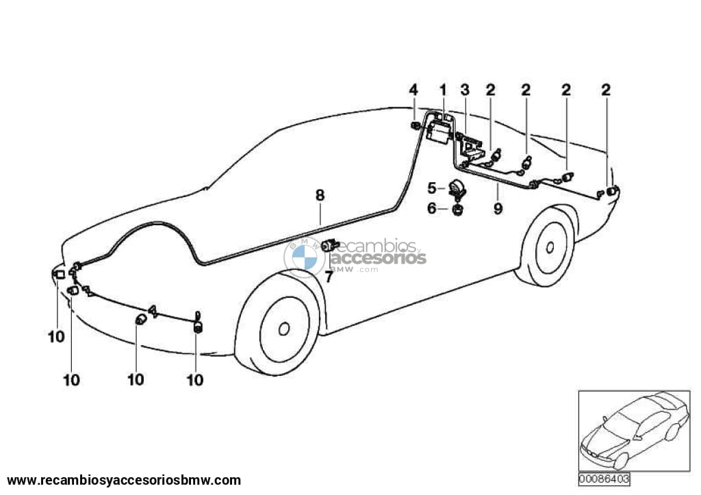 Sensor Ultrasónico Negro Aparcamiento Parking Para Bmw 5Er X3 X5 E39 E83 E53. Original Recambios