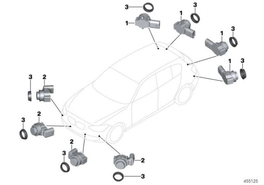 Sensor Ultrasónico Original Bmw Negro Para F20 F21 F22 F23 F87 . Original Recambios