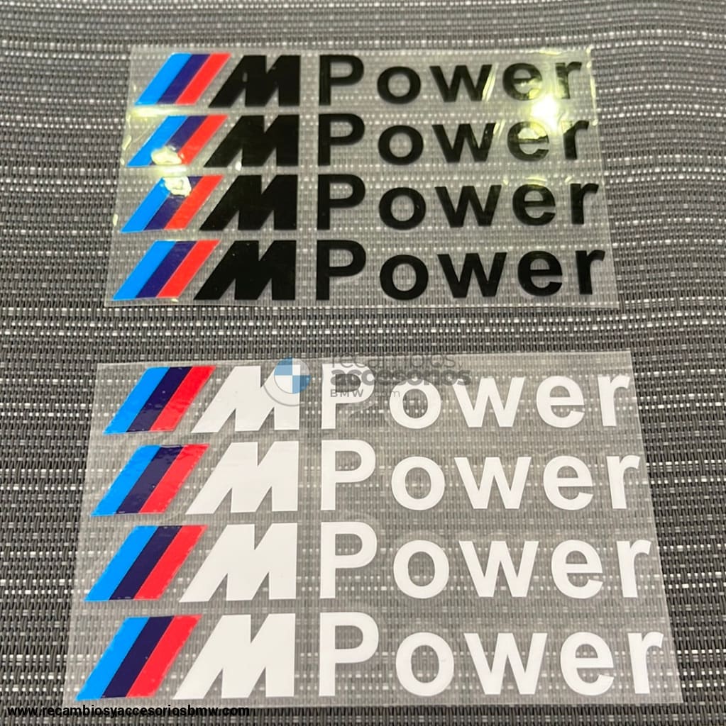 Set De 4 Pegatinas Vinilo ///m Power Para Bmw. Pegatinas Parachoques