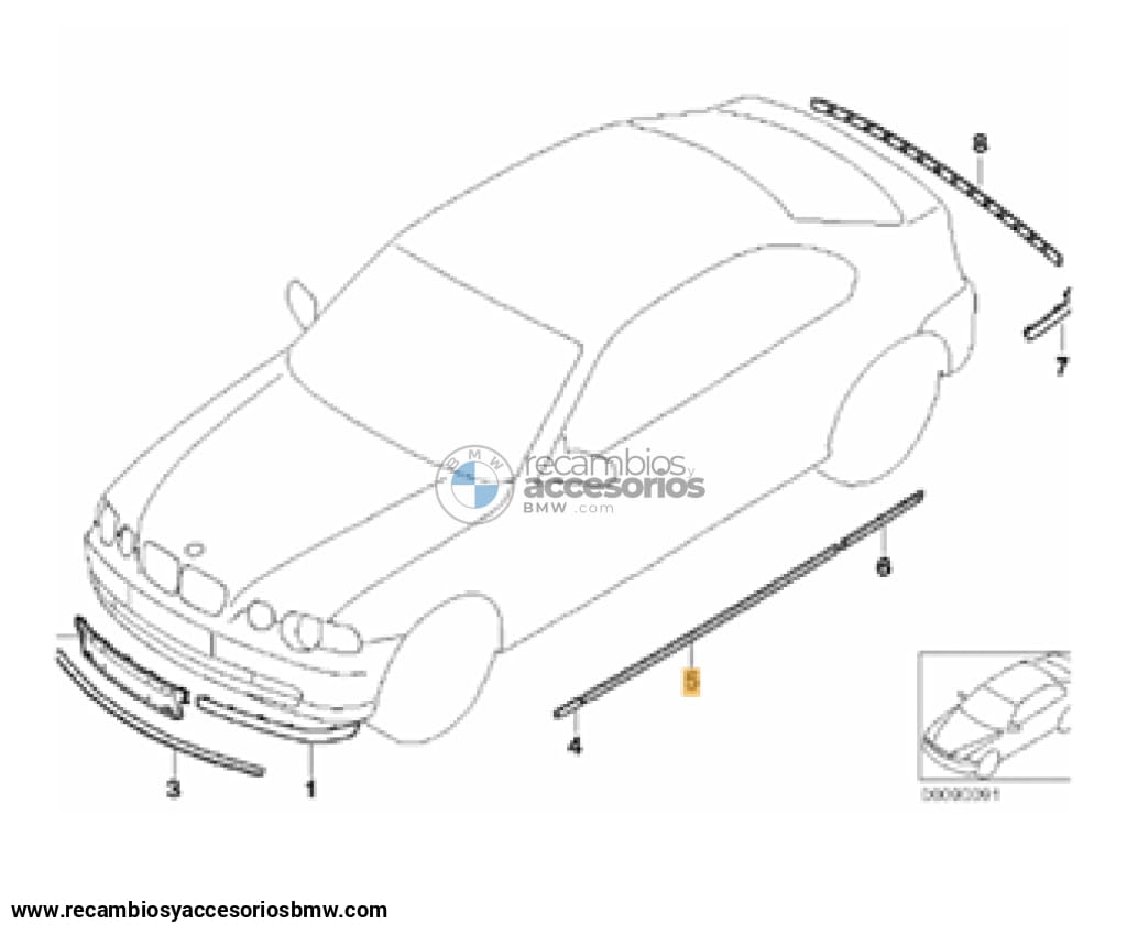 Set Molduras Exteriores Para Bmw E46 Compact. Original Recambios