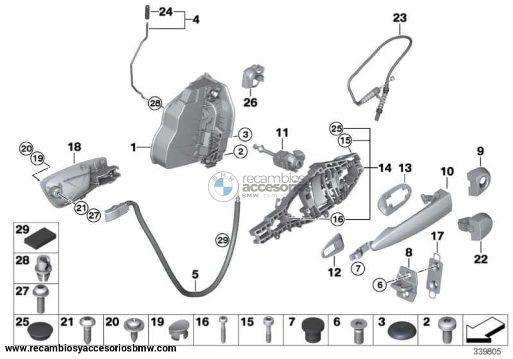 Sistema De Cerradura Puerta Delantera Para Bmw E81 E82 E87 F20 F21 E90 E91 E92 F30 F31 E60 E61 F07