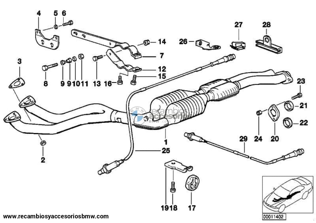 Sonda Lambda Bosch/L=420Mm Para Bmw E36. Original Recambios