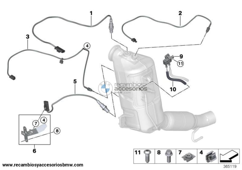 Sonda Lambda L=930 Para Bmw F40 F44 F45 F46 F48 F39. Original Recambios