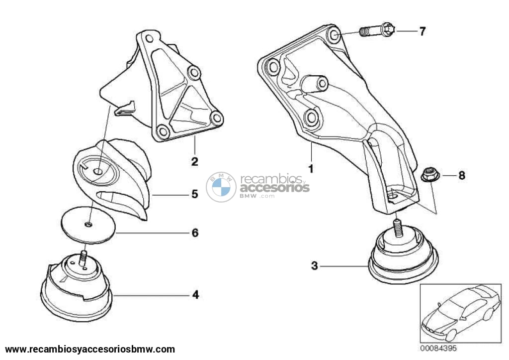 Soporte De Goma Motor Para Bmw E46 E85 . Original Bmw. Recambios