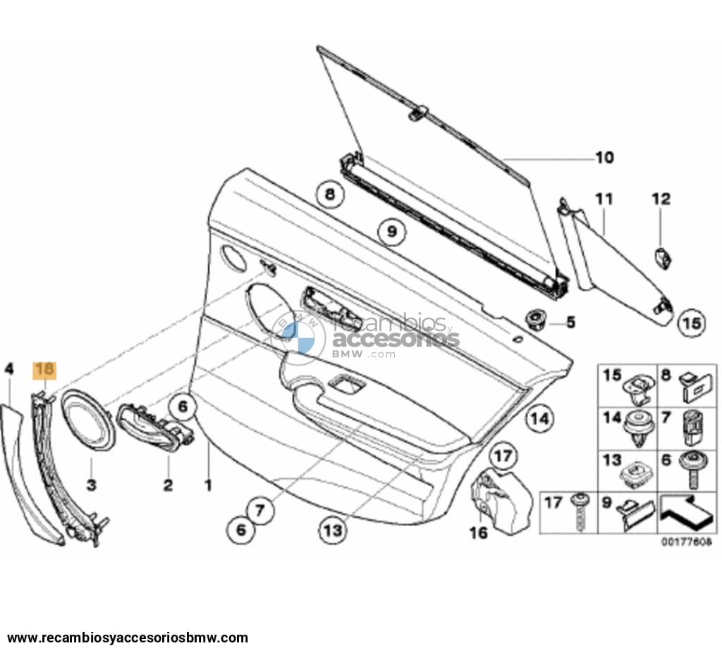 Soporte Manilla/empuñadura/tirador Abre Puerta Interior Para Bmw E90 Original De Recambios