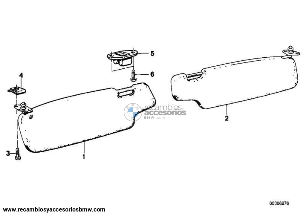 Soporte Visera Parasol Para Bmw E30 E36 E46 E28 E24 E23 Z1 Roadster . Original Recambios