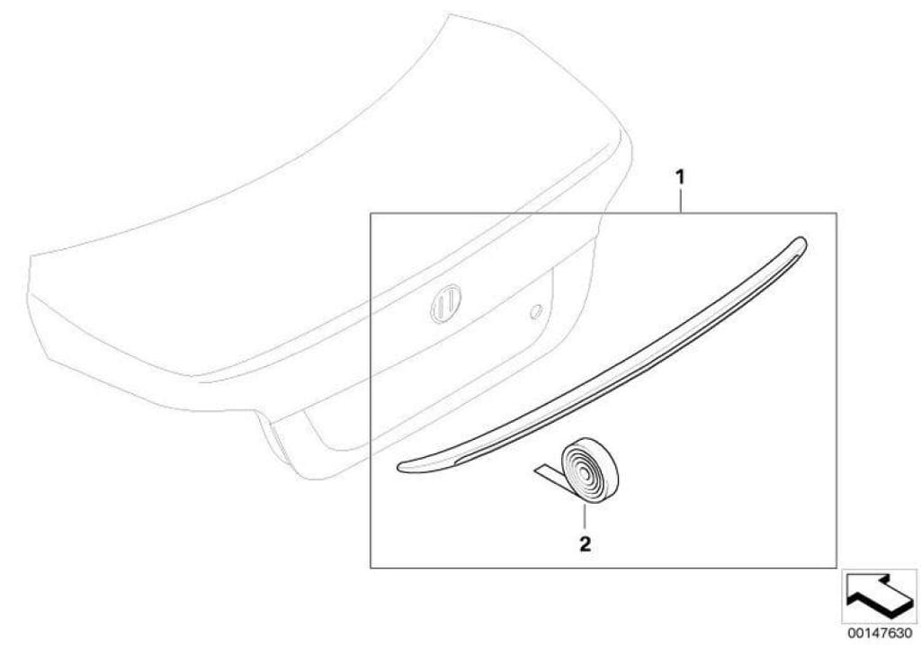 Spoiler Aleron Trasero Imprimado M Para Bmw Berlina E60. Original Recambios