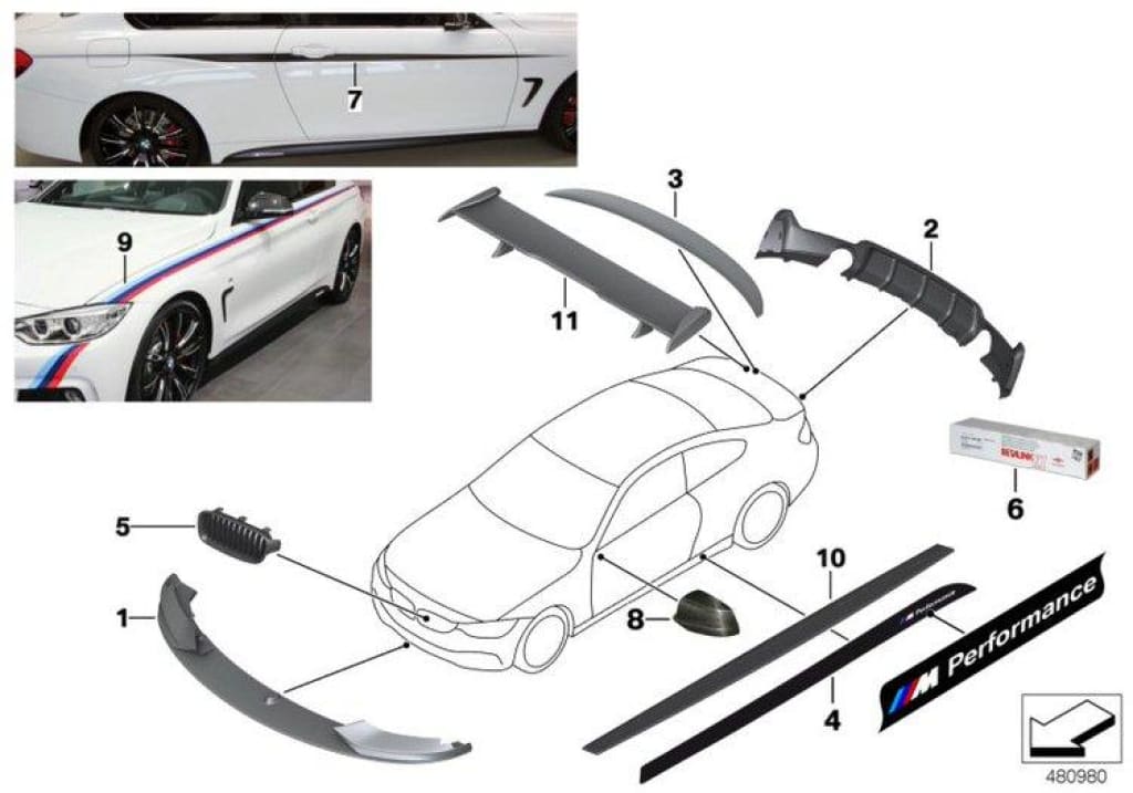 Spoiler Trasero Carbono M Performance Para Bmw Serie 4 Coupé F32. Original Recambios