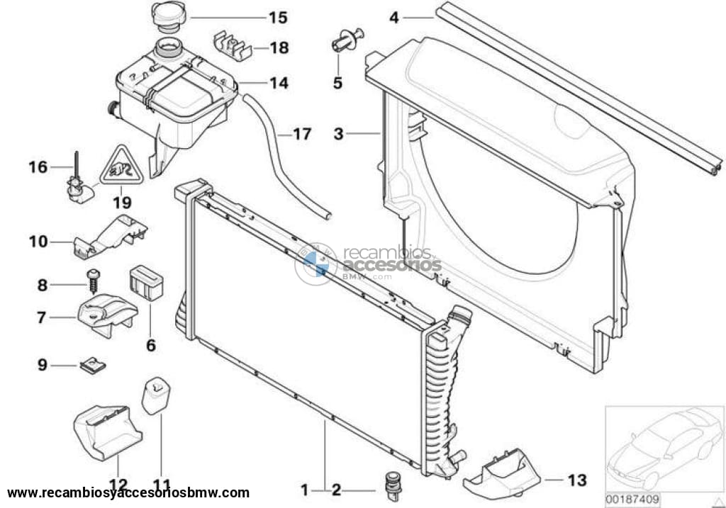 Tanque De Expansión Para Bmw E36 E38 E39. Original Recambios