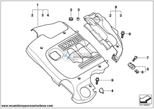 Tapa Acústica Motor Para Bmw E46 Serie 3 . Original Recambios