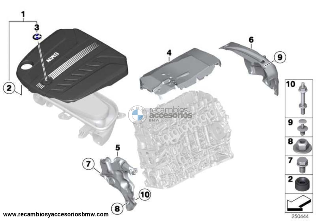 Tapa Acustica Motor Para Bmw F07 Gran Turismo F10 F11 F06 F12 F13 F01 F02 F25 F26 F15 F16 . Original