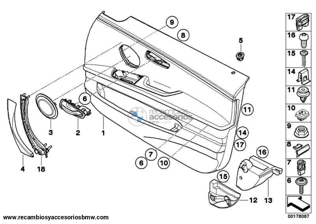 Tapa Altavoz Negro Puerta Para Bmw E90 E91 E84 . Original Bmw. Recambios