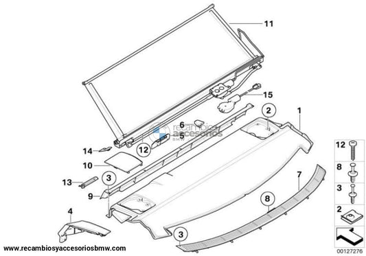 Tapa Altavoz Trasero Bandeja Maletero Color Beige Para Bmw Serie 5 Berlina E60 . Original Recambios