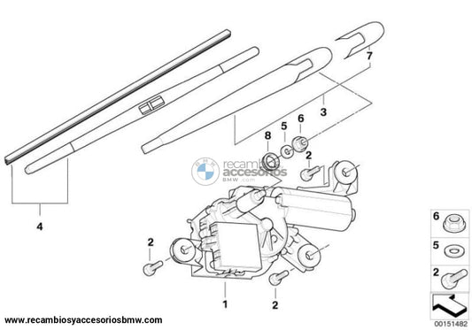 Tapa Cubierta Limpiaparabrisas Trasero Para Bmw X3 E83 Y Lci. Original Recambios